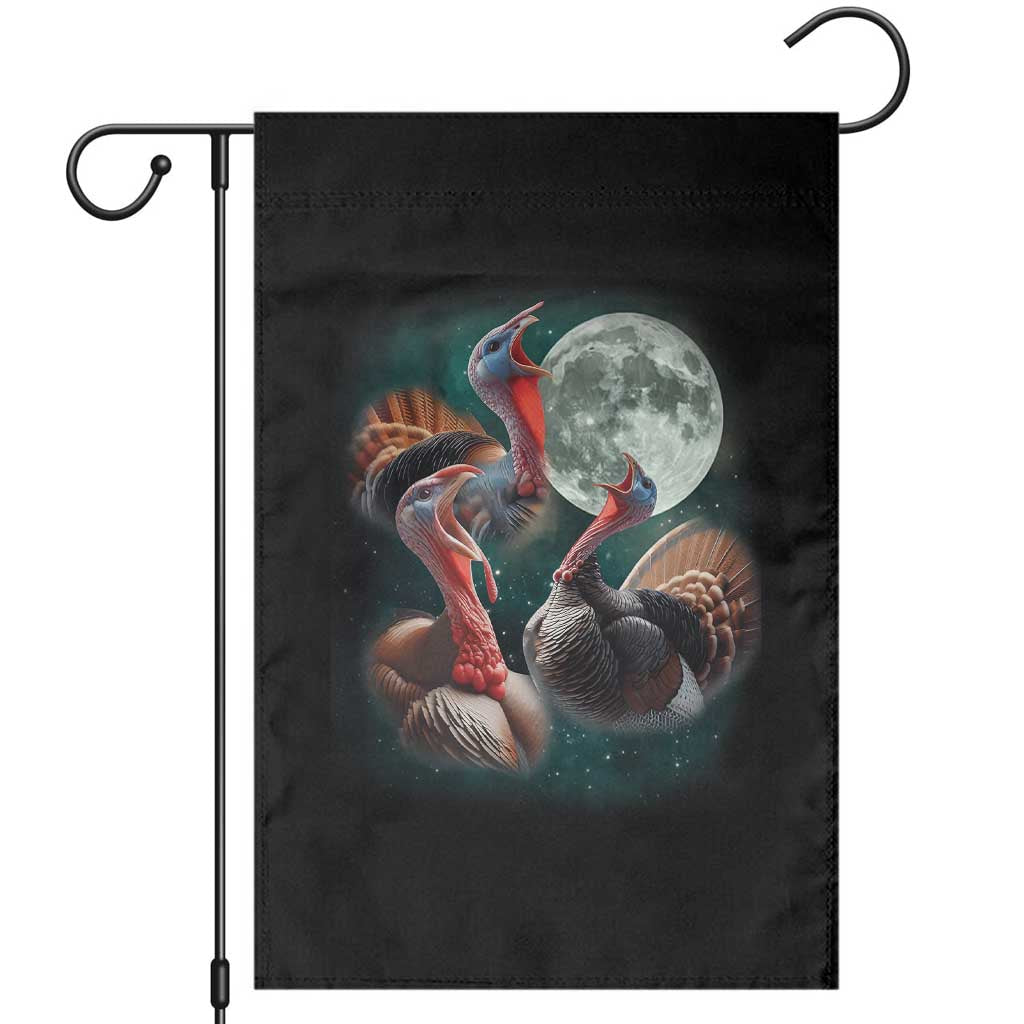 Funny Three Turkey Moon Garden Flag Weird Cursed Thanksgiving Meme - Wonder Print Shop