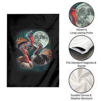 Funny Three Turkey Moon Garden Flag Weird Cursed Thanksgiving Meme - Wonder Print Shop