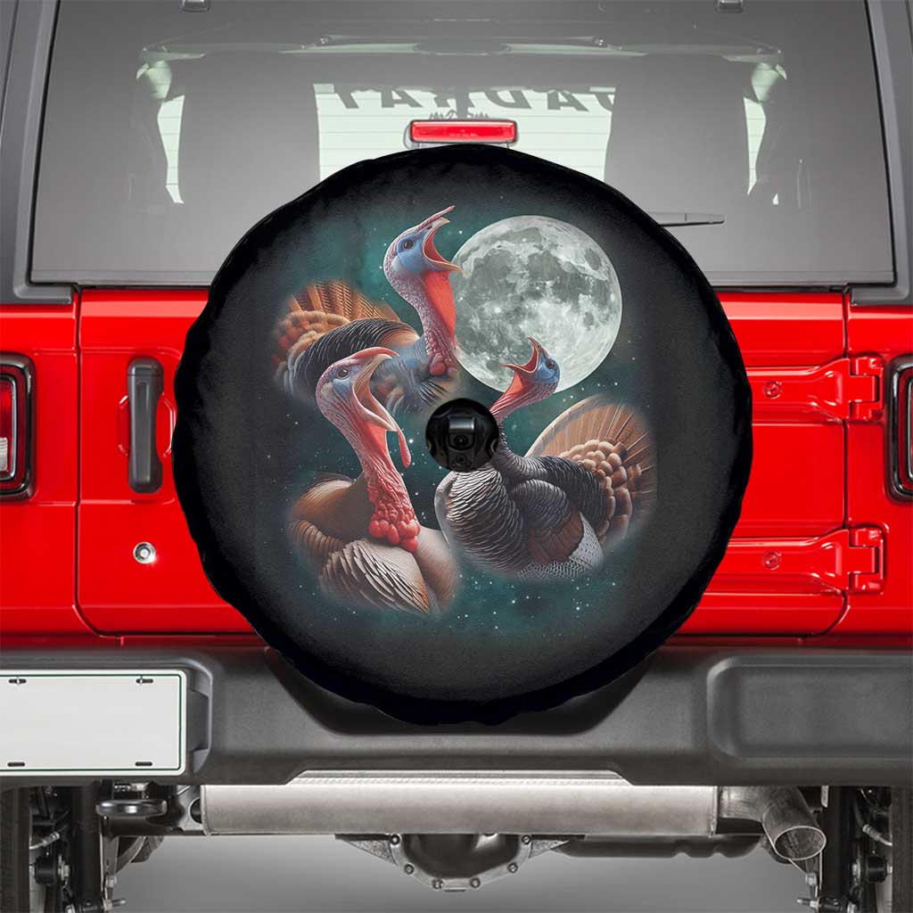 Funny Three Turkey Moon Spare Tire Cover Weird Cursed Thanksgiving Meme - Wonder Print Shop