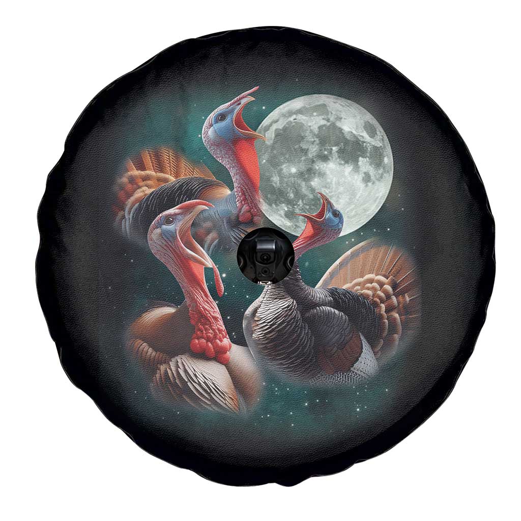 Funny Three Turkey Moon Spare Tire Cover Weird Cursed Thanksgiving Meme - Wonder Print Shop