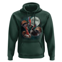 Funny Three Turkey Moon Hoodie Weird Cursed Thanksgiving Meme - Wonder Print Shop