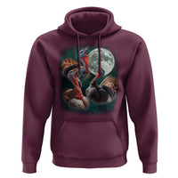 Funny Three Turkey Moon Hoodie Weird Cursed Thanksgiving Meme - Wonder Print Shop