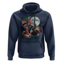 Funny Three Turkey Moon Hoodie Weird Cursed Thanksgiving Meme - Wonder Print Shop