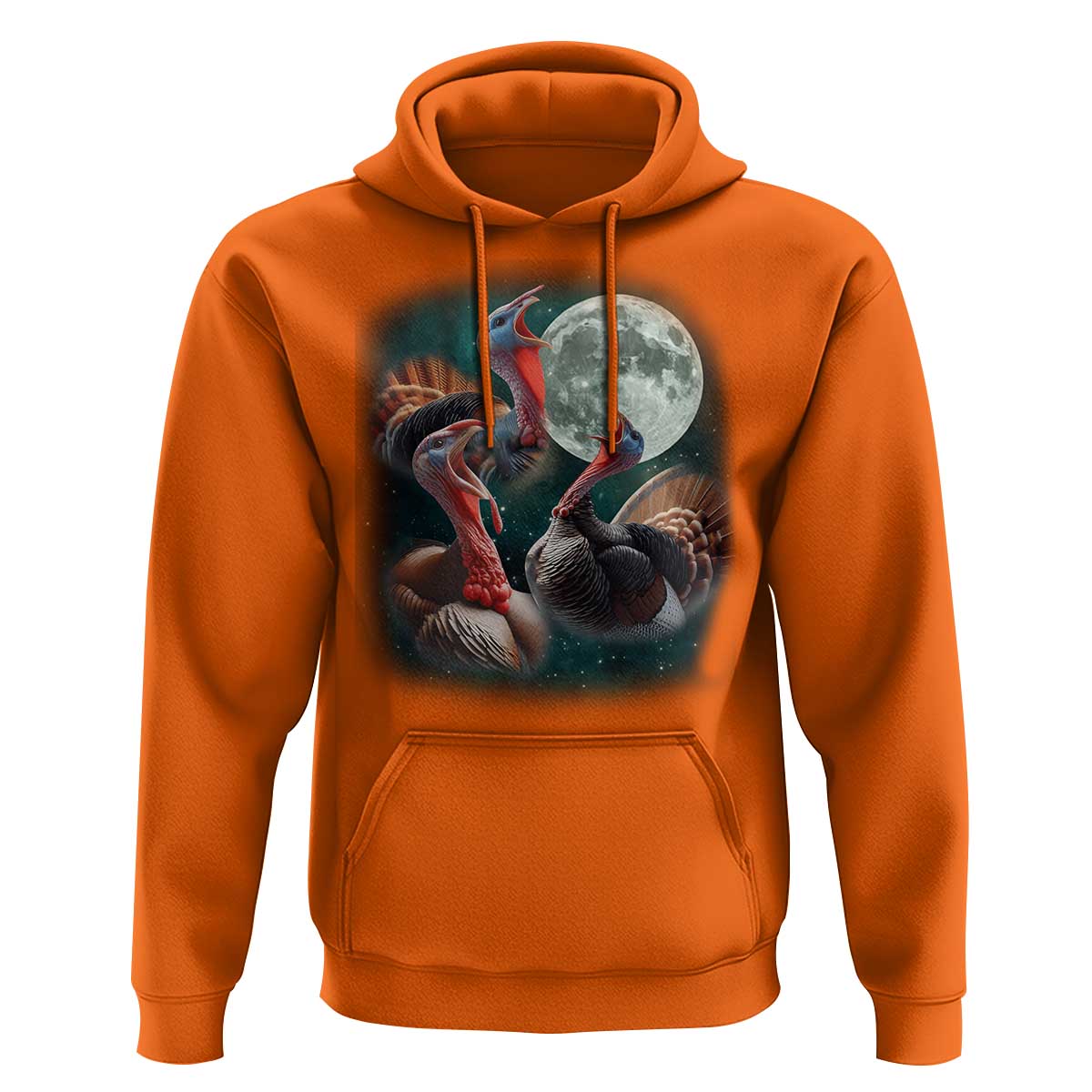 Funny Three Turkey Moon Hoodie Weird Cursed Thanksgiving Meme - Wonder Print Shop