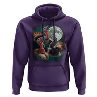 Funny Three Turkey Moon Hoodie Weird Cursed Thanksgiving Meme - Wonder Print Shop
