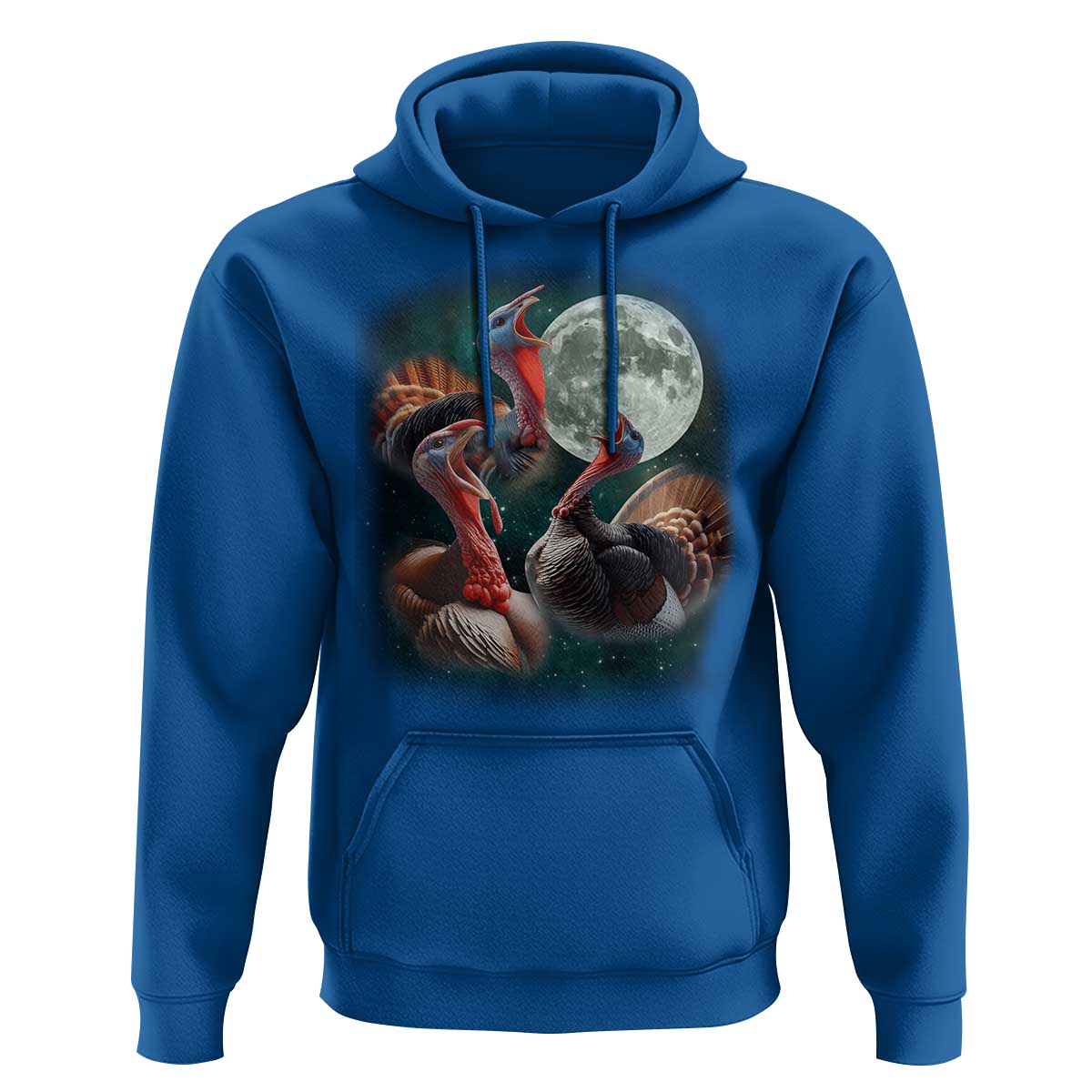 Funny Three Turkey Moon Hoodie Weird Cursed Thanksgiving Meme - Wonder Print Shop