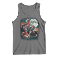 Funny Three Turkey Moon Tank Top Weird Cursed Thanksgiving Meme - Wonder Print Shop
