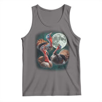 Funny Three Turkey Moon Tank Top Weird Cursed Thanksgiving Meme - Wonder Print Shop