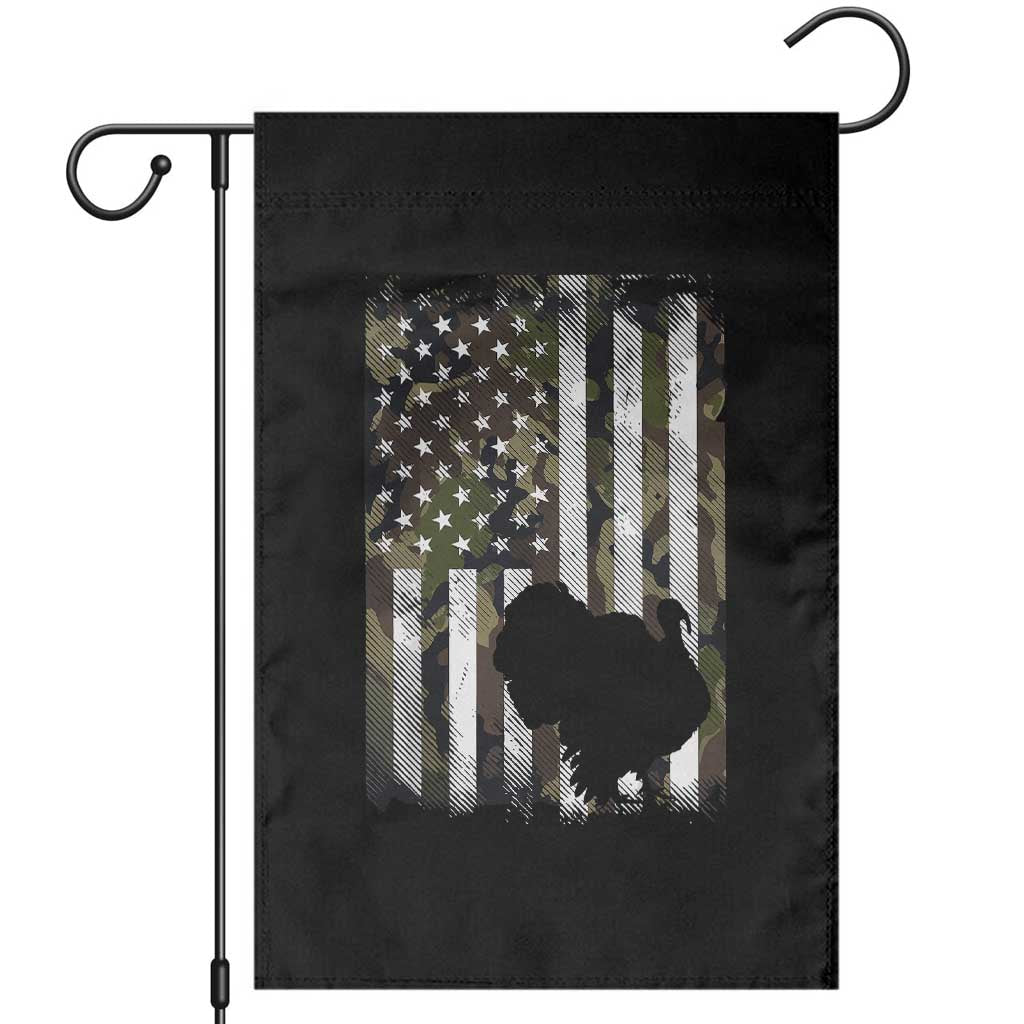 Turkey Hunting Camo US American Flag Thanksgiving Garden Flag - Wonder Print Shop
