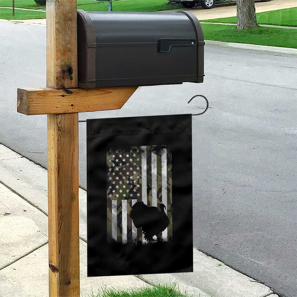 Turkey Hunting Camo US American Flag Thanksgiving Garden Flag - Wonder Print Shop