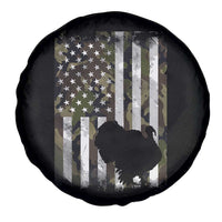 Turkey Hunting Camo US American Flag Thanksgiving Spare Tire Cover - Wonder Print Shop