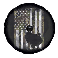 Turkey Hunting Camo US American Flag Thanksgiving Spare Tire Cover - Wonder Print Shop
