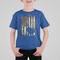 Turkey Hunting Camo US American Flag Thanksgiving T Shirt For Kid - Wonder Print Shop