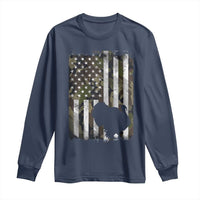 Turkey Hunting Camo US American Flag Thanksgiving Long Sleeve Shirt - Wonder Print Shop