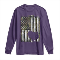 Turkey Hunting Camo US American Flag Thanksgiving Long Sleeve Shirt - Wonder Print Shop