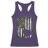 Turkey Hunting Camo US American Flag Thanksgiving Racerback Tank Top - Wonder Print Shop