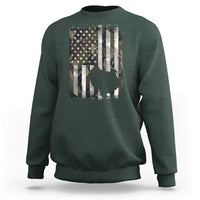 Turkey Hunting Camo US American Flag Thanksgiving Sweatshirt - Wonder Print Shop