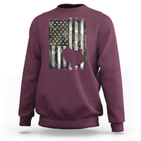 Turkey Hunting Camo US American Flag Thanksgiving Sweatshirt - Wonder Print Shop