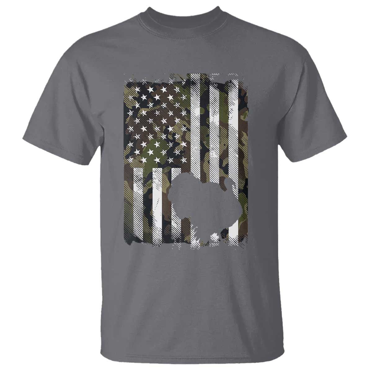 Turkey Hunting Camo US American Flag Thanksgiving T Shirt - Wonder Print Shop
