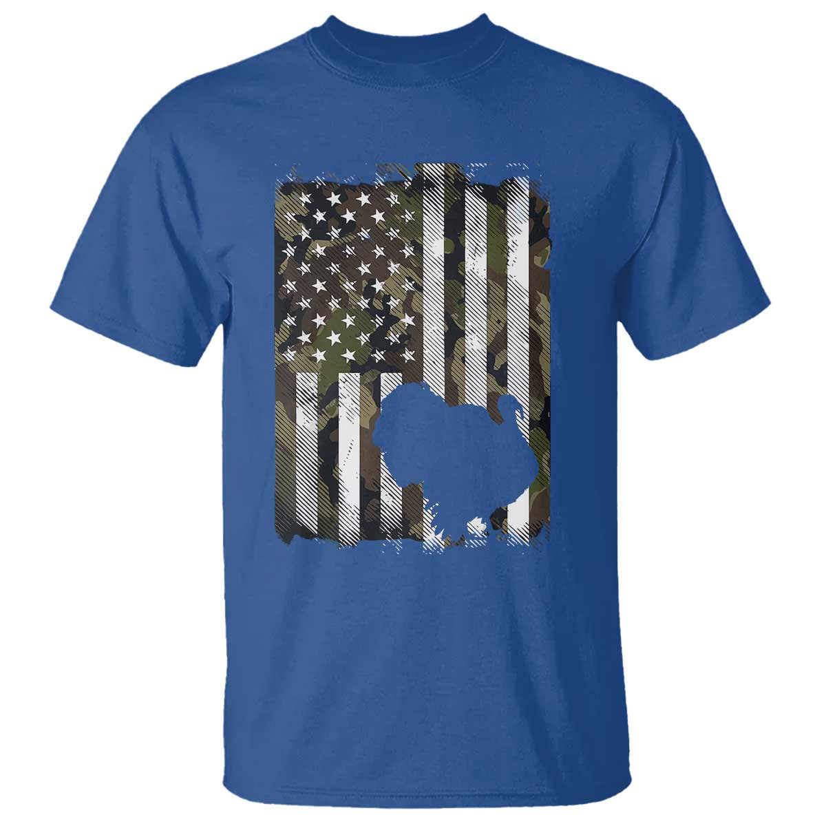 Turkey Hunting Camo US American Flag Thanksgiving T Shirt - Wonder Print Shop