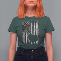 Turkey Hunting Camo US American Flag Thanksgiving T Shirt For Women - Wonder Print Shop