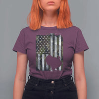 Turkey Hunting Camo US American Flag Thanksgiving T Shirt For Women - Wonder Print Shop