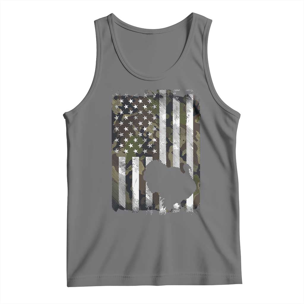 Turkey Hunting Camo US American Flag Thanksgiving Tank Top - Wonder Print Shop