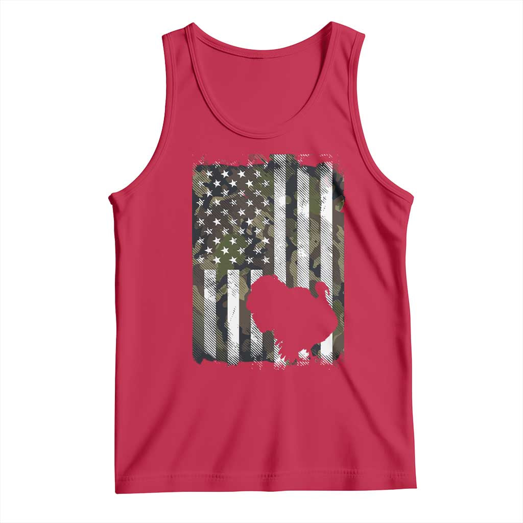 Turkey Hunting Camo US American Flag Thanksgiving Tank Top - Wonder Print Shop