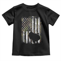 Turkey Hunting Camo US American Flag Thanksgiving Toddler T Shirt - Wonder Print Shop
