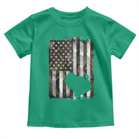 Turkey Hunting Camo US American Flag Thanksgiving Toddler T Shirt - Wonder Print Shop