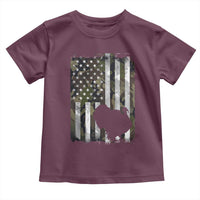 Turkey Hunting Camo US American Flag Thanksgiving Toddler T Shirt - Wonder Print Shop