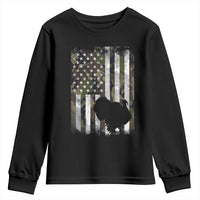 Turkey Hunting Camo US American Flag Thanksgiving Youth Sweatshirt - Wonder Print Shop