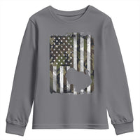 Turkey Hunting Camo US American Flag Thanksgiving Youth Sweatshirt - Wonder Print Shop