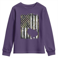 Turkey Hunting Camo US American Flag Thanksgiving Youth Sweatshirt - Wonder Print Shop