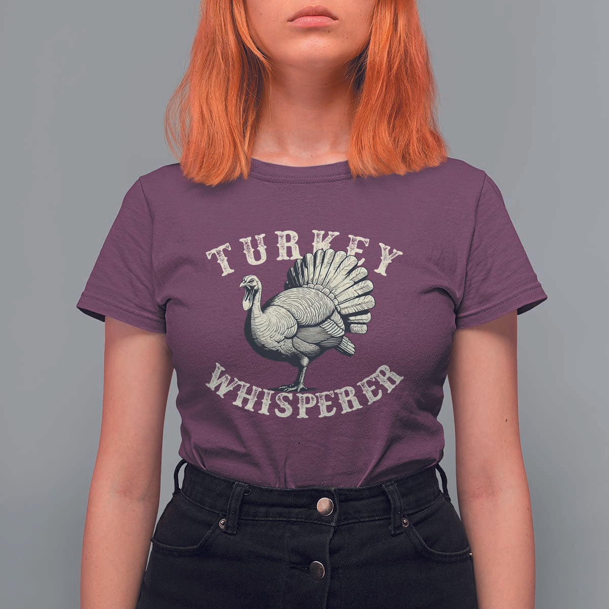 Funny Turkey Whisperer T Shirt For Women Thanksgiving Turkey Hunting Season - Wonder Print Shop
