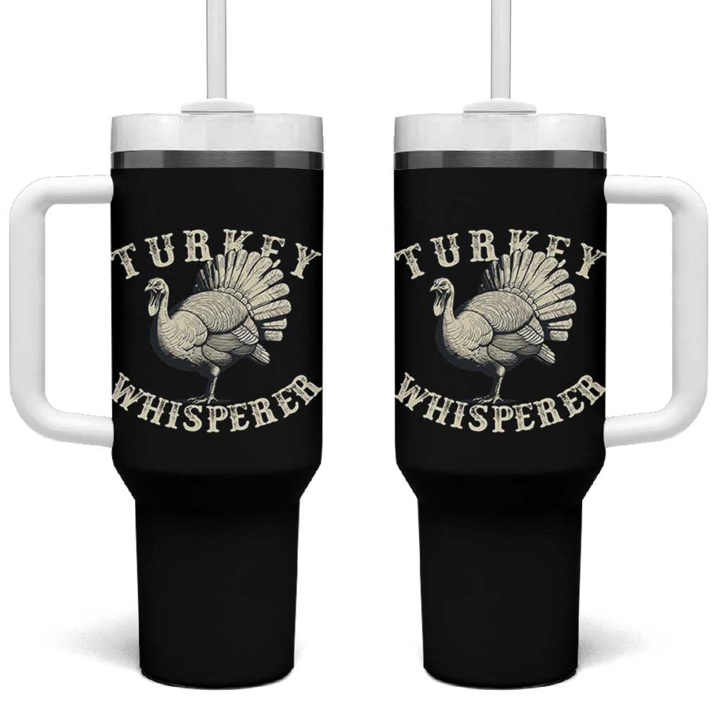 Funny Turkey Whisperer Tumbler With Handle Thanksgiving Turkey Hunting Season - Wonder Print Shop
