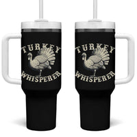 Funny Turkey Whisperer Tumbler With Handle Thanksgiving Turkey Hunting Season - Wonder Print Shop