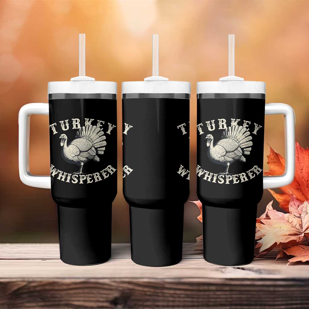 Funny Turkey Whisperer Tumbler With Handle Thanksgiving Turkey Hunting Season - Wonder Print Shop