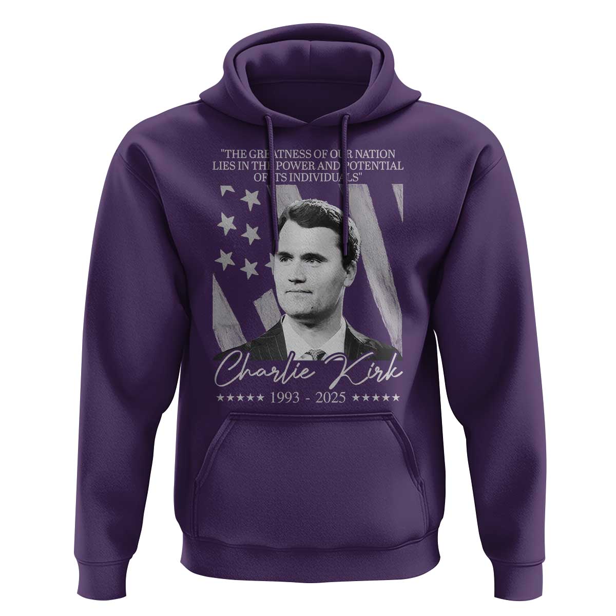 Charlie Kirk Hoodie The Greatness Of Our Nation Lies In The Power And Potential Of Its Individuals - Wonder Print Shop