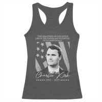Charlie Kirk Racerback Tank Top The Greatness Of Our Nation Lies In The Power And Potential Of Its Individuals - Wonder Print Shop