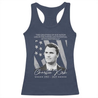 Charlie Kirk Racerback Tank Top The Greatness Of Our Nation Lies In The Power And Potential Of Its Individuals - Wonder Print Shop