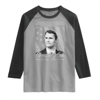 Charlie Kirk Raglan Shirt The Greatness Of Our Nation Lies In The Power And Potential Of Its Individuals - Wonder Print Shop