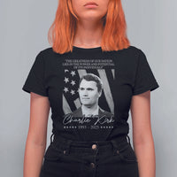 Charlie Kirk T Shirt For Women The Greatness Of Our Nation Lies In The Power And Potential Of Its Individuals - Wonder Print Shop
