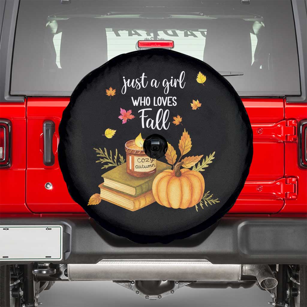 Just A Girl Who Loves Fall Spare Tire Cover Cozy Autumn Season - Wonder Print Shop
