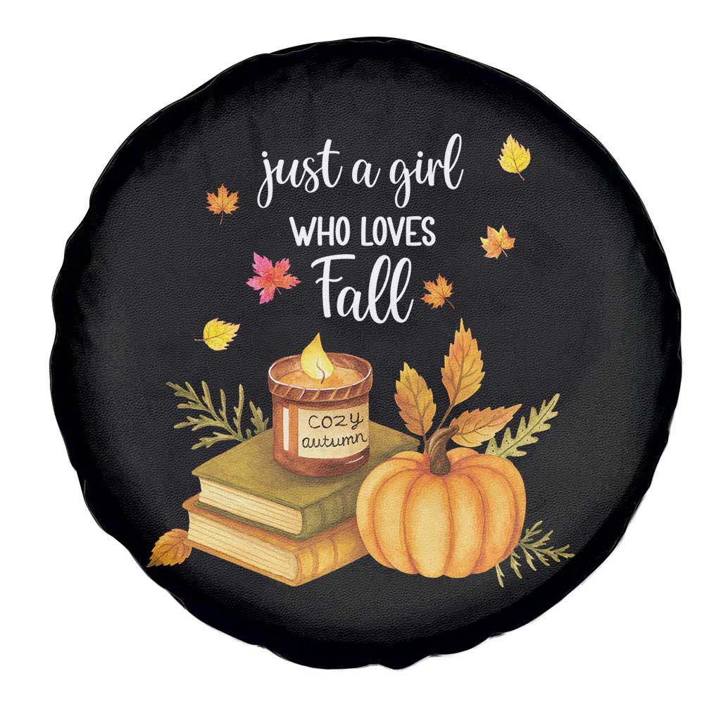 Just A Girl Who Loves Fall Spare Tire Cover Cozy Autumn Season - Wonder Print Shop