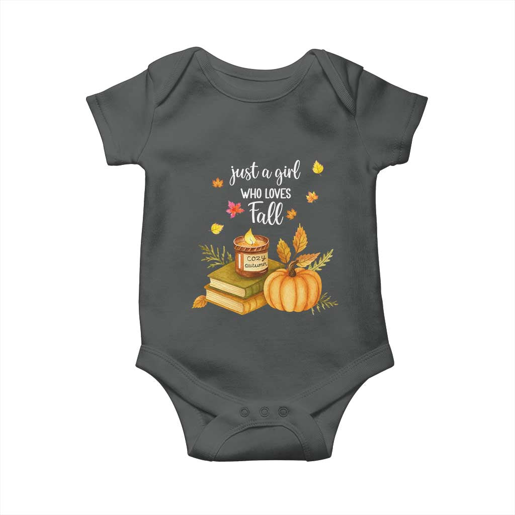 Just A Girl Who Loves Fall Baby Onesie Cozy Autumn Season - Wonder Print Shop