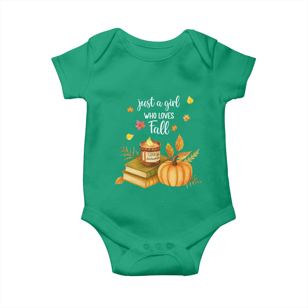 Just A Girl Who Loves Fall Baby Onesie Cozy Autumn Season - Wonder Print Shop