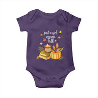Just A Girl Who Loves Fall Baby Onesie Cozy Autumn Season - Wonder Print Shop