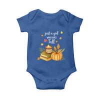 Just A Girl Who Loves Fall Baby Onesie Cozy Autumn Season - Wonder Print Shop