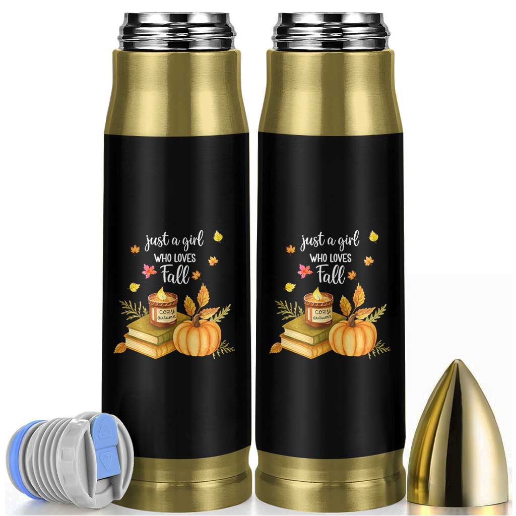 Just A Girl Who Loves Fall Bullet Tumbler Cozy Autumn Season - Wonder Print Shop